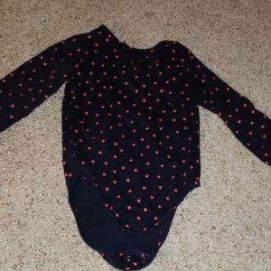 Super cute navy blue and red long sleeve onesie